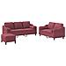 Set di Divani 3 pz con Cuscini Rosso Vino in Tessuto - Foto miniatura 1