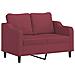 Set di Divani 3 pz con Cuscini Rosso Vino in Tessuto - Foto miniatura 3