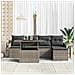 Set Divano da Giardino  6 Pezzi con Cuscini Grigio Rattan Polietilene, Divano da Giardino 2 Posti  con Storage & Cuscini Grigio Rattan Polietilene - Foto miniatura 3