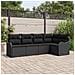 Set Divano da Giardino a 5 Pezzi con Cuscini in Rattan Polimerico Nero,  Divano da Giardino a 2 Posti con Cuscini in Rattan Polimerico Nero - Foto miniatura 2