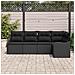 Set Divano da Giardino a 5 Pezzi con Cuscini in Rattan Polimerico Nero,  Divano da Giardino a 2 Posti con Cuscini in Rattan Polimerico Nero - Foto miniatura 3