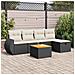 Set Divano da Giardino 6 pz con Cuscini Nero in Polyrattan - Foto miniatura 2