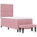 Letto Box Spring con Materasso e Panca Rosa 80x200 cm Velluto - Foto miniatura 6