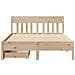 Letto senza Materasso 140x190 cm in Legno Massello di Pino - Foto miniatura 4