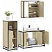 Set Mobili da Bagno 3 pz Rovere Sonoma in Legno Multistrato - Foto miniatura 2