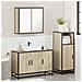 Set Mobili da Bagno 3 pz Rovere Sonoma in Legno Multistrato - Foto miniatura 4