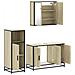 Set Mobili da Bagno 3 pz Rovere Sonoma in Legno Multistrato - Foto miniatura 6