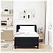 Letto box spring con materasso Nero 100 x 200 cm Tessuto - Foto miniatura 5