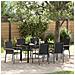 Set da Pranzo per Giardino 7 pcs Nero Textilene e acciaio - Foto miniatura 2