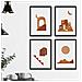 Set Di 4 Stampe Fogli Con Disegni Colorati Basati Sul Marocco Confezione Di Pellicole ""deserto"" Con Tonalità Marroni E Minimalista Senza Cornice A3 - Foto miniatura 1