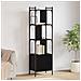 Libreria Rovere Nero 44,5 x 30 x 154,5 cm Legno multistrato - Foto miniatura 2