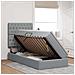 Letto con contenitore e LED con led Grigio chiaro 90 x 190 cm - Foto miniatura 4