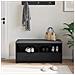 Panca per ingresso con cuscino Rovere Nero 100 x 38 x 46 cm - Foto miniatura 4