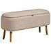 Harlow - Panca Contenitore In Bouclé Beige Con Gambe In Legno 95x37x45 Cm - Foto miniatura 1