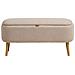 Harlow - Panca Contenitore In Bouclé Beige Con Gambe In Legno 95x37x45 Cm - Foto miniatura 2