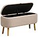Harlow - Panca Contenitore In Bouclé Beige Con Gambe In Legno 95x37x45 Cm - Foto miniatura 4