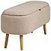 Harlow - Panca Contenitore In Bouclé Beige Con Gambe In Legno 95x37x45 Cm - Foto miniatura 5
