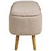 Harlow - Panca Contenitore In Bouclé Beige Con Gambe In Legno 95x37x45 Cm - Foto miniatura 6