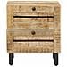 Comodino Naturale 40 x 33 x 46 cm Legno di mango massello - Foto miniatura 4