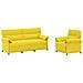 Set di divani 2 pz Giallo Chiaro Tessuto - Foto miniatura 1