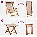Lettino 4 pcs 3 Posizione Legno di Eucalipto Massello Beige - Foto miniatura 3