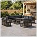 Set Divano da Giardino 14 pz Nero polyrattan - Foto miniatura 6
