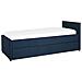 Letto Singolo Con Letto Estraibile In Tessuto Blu 90x200 Cm Marmande - Foto miniatura 1
