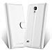 Custodia Compatibile Con Samsung Galaxy S4 Mini In Bianco Fumo - Coperchio Protettiva Con Chiusura Magnetica, Funzione Stand E Tasca Per Le Carte - Foto miniatura 4