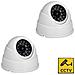 2x Falso Fittizio Telecamera Di Sorveglianza Di Sicurezza Della Cupola Del Cctv Con Led Lampeggiante Reale Imitazione Bianco - Foto miniatura 1