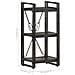 Libreria A 3 Ripiani 40x30x80cm Nero In Legno Massello Di Mango - Foto miniatura 5