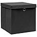 Contenitori con Coperchi 4 pz 28x28x28 cm Nero - Foto miniatura 2
