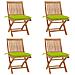 Sedie da Giardino Pieghevoli con Cuscini 4 pz Massello di Teak - Foto miniatura 1