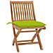 Sedie da Giardino Pieghevoli con Cuscini 4 pz Massello di Teak - Foto miniatura 2