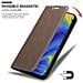Custodia Compatibile Con Xiaomi Mi Mix 3 In Bruno Caffè - Coperchio Protettiva Con Chiusura Magnetica, Funzione Stand E Tasca Per Le Carte - Foto miniatura 6