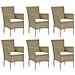 Set Pranzo Da Giardino 7 Pz Con Cuscini In Polyrattan Beige - Foto miniatura 3