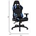 Sedia Da Gaming Bundaberg, Poltrona Da Gaming Adulto, Sedia Da Scrivania, 57x72h124/134 Cm, Nero E Blu - Foto miniatura 2