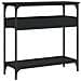 Tavolo Consolle Con Ripiano Nero 75x29x75cm Legno Multistrato - Foto miniatura 2