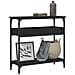 Tavolo Consolle Con Ripiano Nero 75x29x75cm Legno Multistrato - Foto miniatura 1