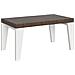 Tavolo Allungabile 90x160/264 Cm Naxy Mix Piano Bianco Frassino - Gambe Noce - Noce /bianco Frassino - Foto miniatura 3