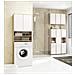 Mobile Alto, Collona da Bagno FIN per Lavatrice, 2 ante, 64x30x180 cm, Colore Sonoma Quercia e Bianco - Foto miniatura 6