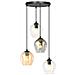 Lampada A Sospensione Istar - Nero, Grigio, Ambra - Acciaio Verniciato A Polvere, Vetro - 40x100x40 Cm - Foto miniatura 1