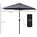 Ombrellone da Giardino 2.6x2.4 m Inclinabile con Manovella, in Alluminio e Poliestere Grigio e Nero - Foto miniatura 3