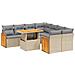 Set Divano Da Giardino 9 Pz Con Cuscini Beige In Polyrattan - Foto miniatura 1