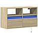 Mobile TV a Parete con Luci LED Rovere Sonoma 80x31x45 cm - Foto miniatura 8