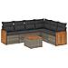 Set Divani Da Giardino 7 Pz Con Cuscini Grigio In Polyrattan - Foto miniatura 2