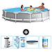 Piscina Fuori Terra - In Giro - 366x366x76 Cm - Grigio - Include Accessori Coordinati Cb87 - Foto miniatura 1