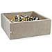 Ballenbak 110x110x40cm Fluweel Zacht Beige - Foto miniatura 1