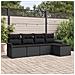 Set divano da giardino a 5 pezzi con cuscini in rattan poliviridi nero, Divano da giardino a 2 posti con storage e cuscini in rattan poliviridi nero - Foto miniatura 2
