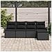 Set divano da giardino a 5 pezzi con cuscini in rattan poliviridi nero, Divano da giardino a 2 posti con storage e cuscini in rattan poliviridi nero - Foto miniatura 3