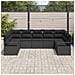 Set Divano da Giardino  9 Pezzi con Cuscini Nero Polirattan, Divano da Giardino  2 Posti con Cuscini Nero Polirattan - Foto miniatura 3
